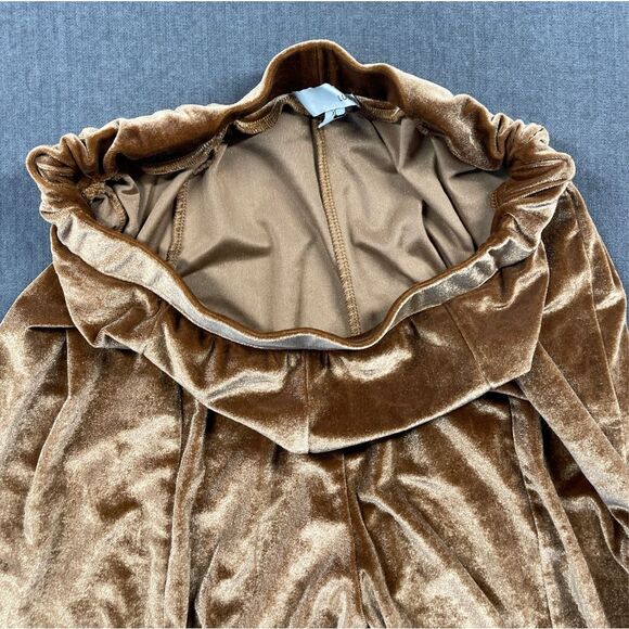 Velvet Flare Bell‎ Bottom Pants Womens XL Brown Boho Retro 70s Festival Lounge - Picture 11 of 13